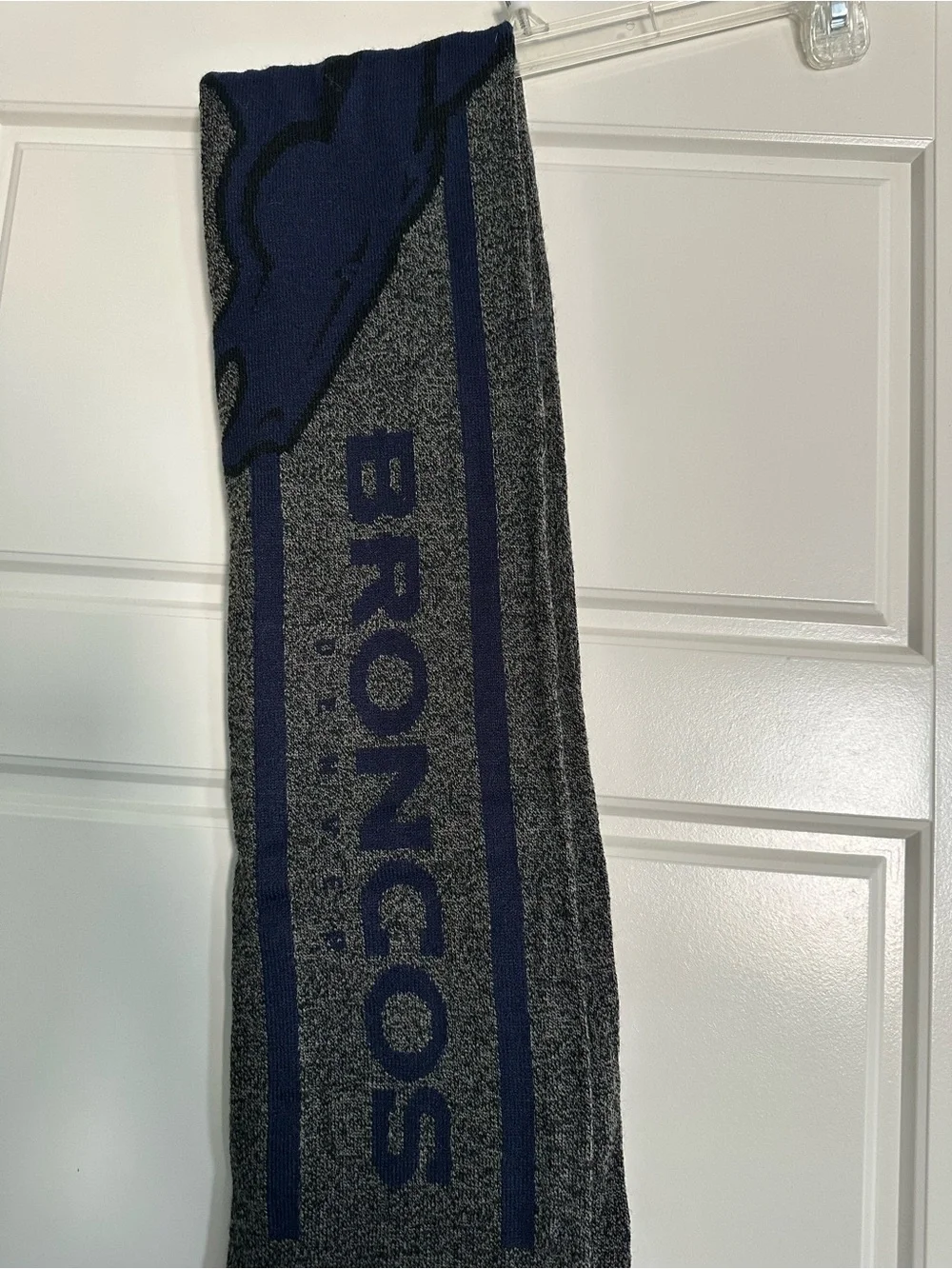 Denver Broncos Knit Scarf in Gray and Navy